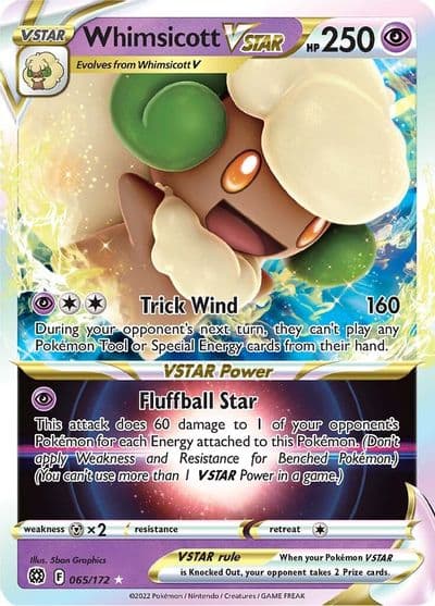 Whimsicott VSTAR SWSH09: Brilliant Stars Pokemon card