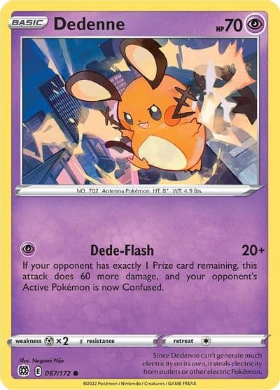 Dedenne SWSH09: Brilliant Stars Pokemon card