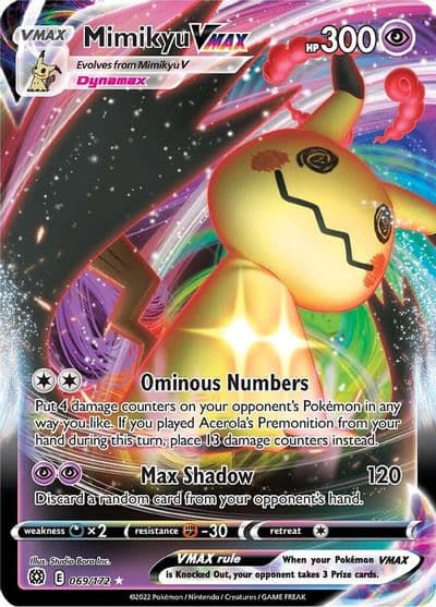 Mimikyu VMAX SWSH09: Brilliant Stars Pokemon card
