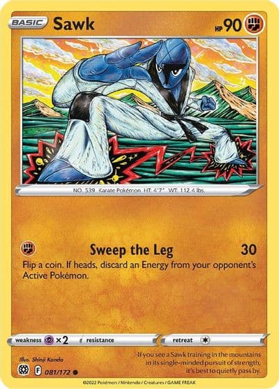 Sawk SWSH09: Brilliant Stars Pokemon card