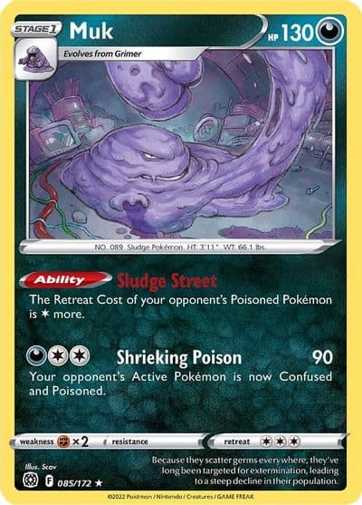 Muk SWSH09: Brilliant Stars Pokemon card