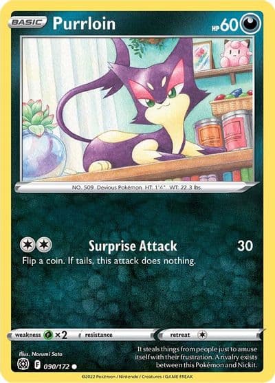 Purrloin SWSH09: Brilliant Stars Pokemon card