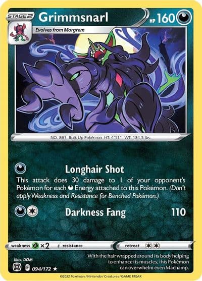 Grimmsnarl SWSH09: Brilliant Stars Pokemon card