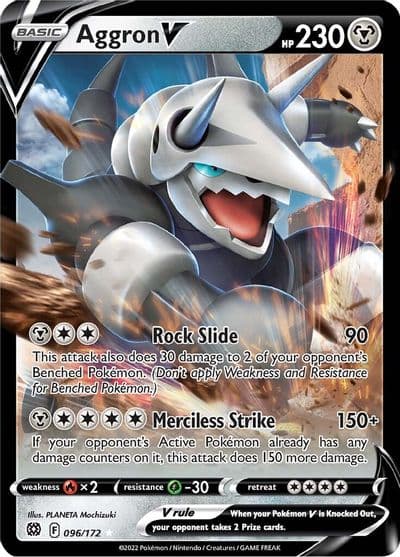 Aggron V SWSH09: Brilliant Stars Pokemon card