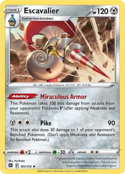 Escavalier SWSH09: Brilliant Stars Pokemon card