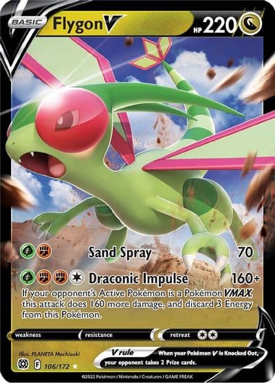 Flygon V SWSH09: Brilliant Stars Pokemon card
