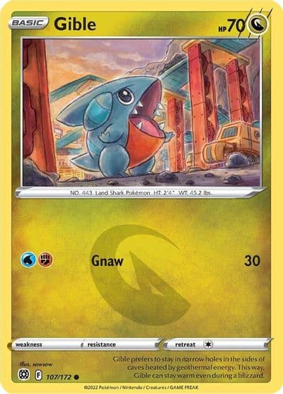 Gible SWSH09: Brilliant Stars Pokemon card