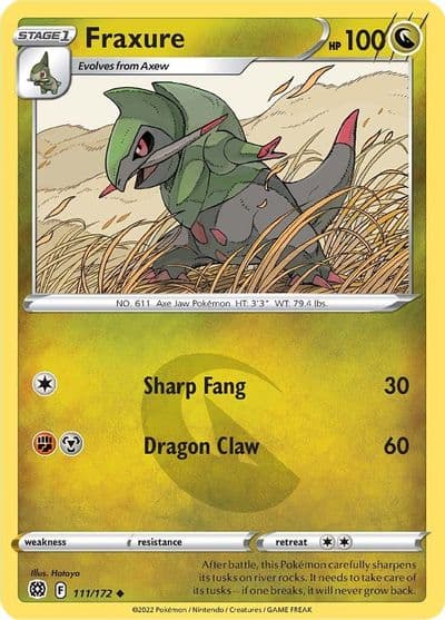 Fraxure SWSH09: Brilliant Stars Pokemon card