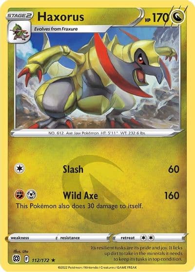 Haxorus SWSH09: Brilliant Stars Pokemon card