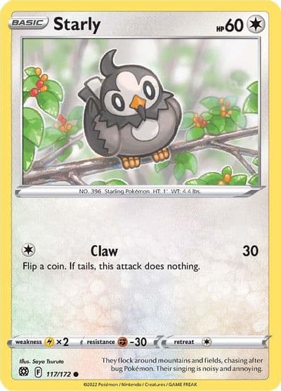 Starly SWSH09: Brilliant Stars Pokemon card