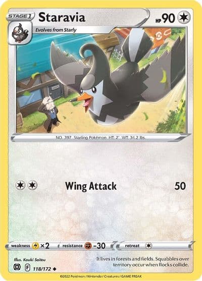 Staravia SWSH09: Brilliant Stars Pokemon card