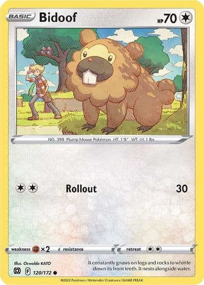 Bidoof SWSH09: Brilliant Stars Pokemon card