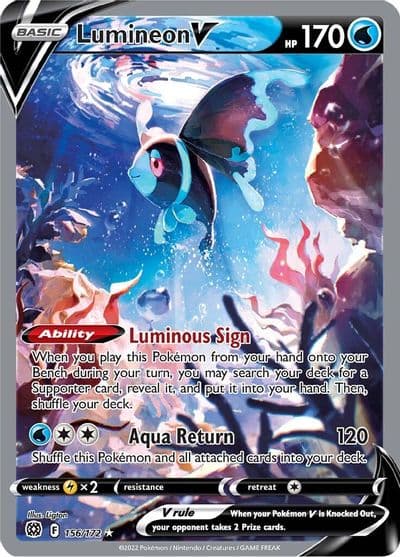 Lumineon V (Alternate Full Art) SWSH09: Brilliant Stars Pokemon card