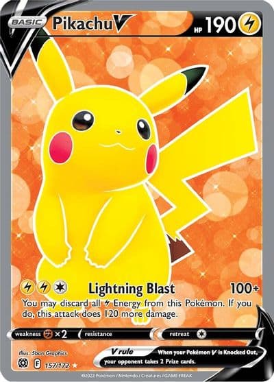 Pikachu V (Full Art) SWSH09: Brilliant Stars Pokemon card