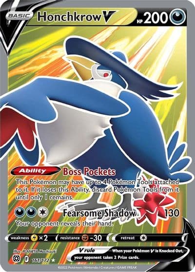 Honchkrow V (Full Art) SWSH09: Brilliant Stars Pokemon card