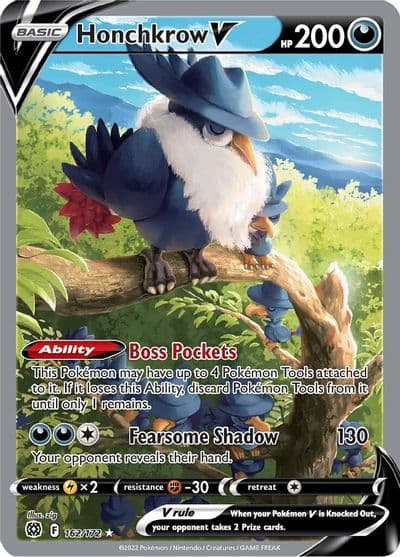 Honchkrow V (Alternate Full Art) SWSH09: Brilliant Stars Pokemon card