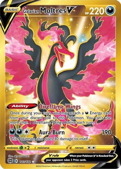 Galarian Moltres V (Secret) SWSH09: Brilliant Stars Pokemon card