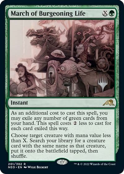 March of Burgeoning Life Promo Pack: Kamigawa: Neon Dynasty Magic card