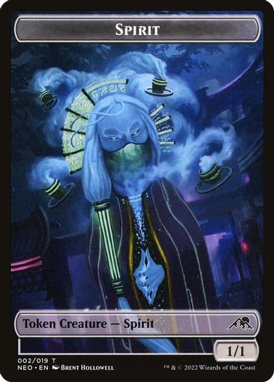 Spirit 002 Rat Rogue 005 Double sided Token Kamigawa: Neon Dynasty Magic card