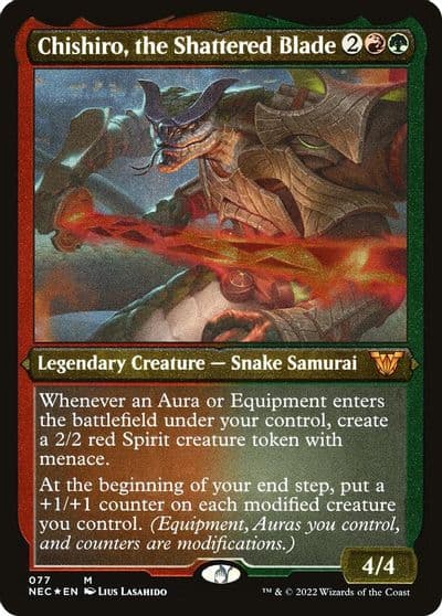 Chishiro the Shattered Blade Display Commander Thick Stock Commander: Kamigawa: Neon Dynasty Magic card