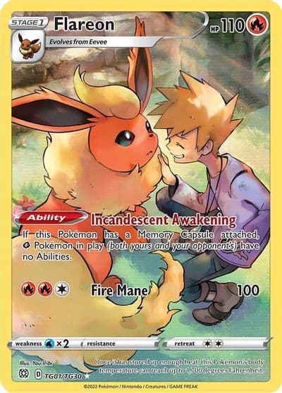 Flareon SWSH09: Brilliant Stars Trainer Gallery Pokemon card
