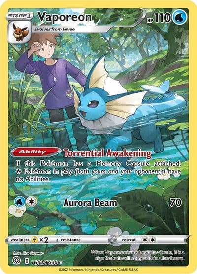 Vaporeon SWSH09: Brilliant Stars Trainer Gallery Pokemon card