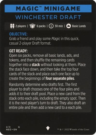 Magic Minigame Winchester Draft Kamigawa: Neon Dynasty Magic card