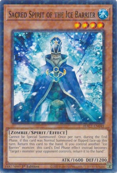 Sacred Spirit of the Ice Barrier Duel Terminal Hidden Arsenal: Chapter 1 Yu-Gi-Oh! card