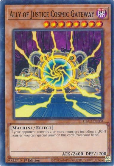 Ally of Justice Cosmic Gateway Duel Terminal Hidden Arsenal: Chapter 1 Yu-Gi-Oh! card