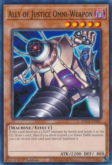 Ally of Justice Omni Weapon Hidden Arsenal: Chapter 1 Yu-Gi-Oh! card