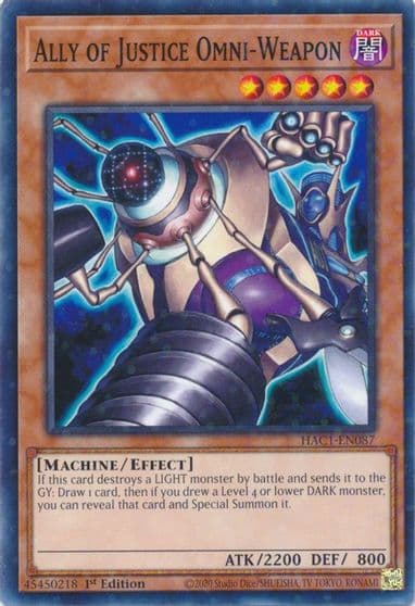 Ally of Justice Omni Weapon Duel Terminal Hidden Arsenal: Chapter 1 Yu-Gi-Oh! card