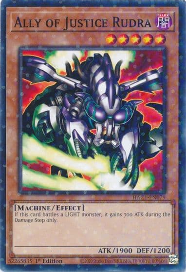 Ally of Justice Rudra Duel Terminal Hidden Arsenal: Chapter 1 Yu-Gi-Oh! card