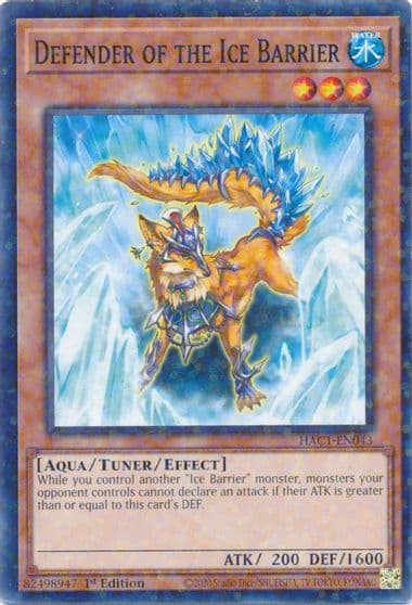 Defender of the Ice Barrier Duel Terminal Hidden Arsenal: Chapter 1 Yu-Gi-Oh! card