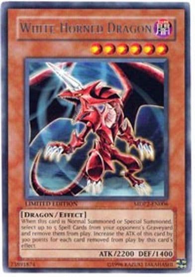 White Horned Dragon McDonald's Promo Series 2 Yu-Gi-Oh! card
