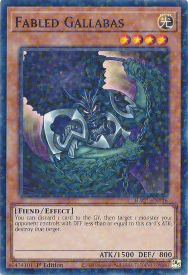 Fabled Gallabas Duel Terminal Hidden Arsenal: Chapter 1 Yu-Gi-Oh! card