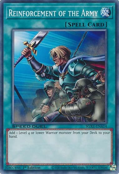 Reinforcement of the Army A Speed Duel GX: Duel Academy Box Yu-Gi-Oh! card