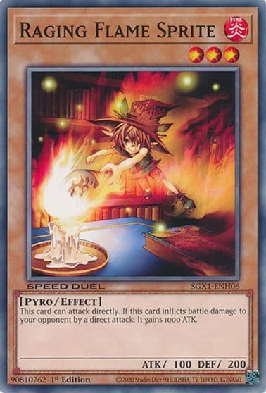 Raging Flame Sprite Speed Duel GX: Duel Academy Box Yu-Gi-Oh! card