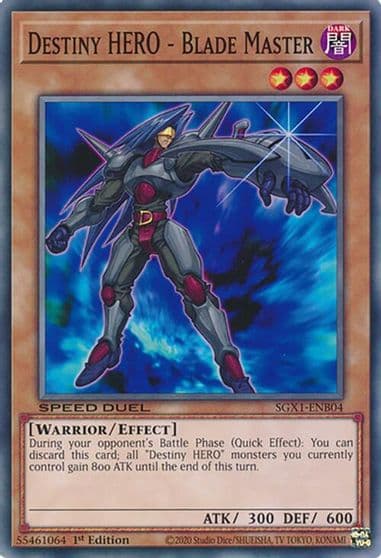 Destiny HERO Blade Master Speed Duel GX: Duel Academy Box Yu-Gi-Oh! card