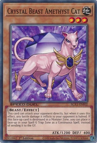 Crystal Beast Amethyst Cat Speed Duel GX: Duel Academy Box Yu-Gi-Oh! card