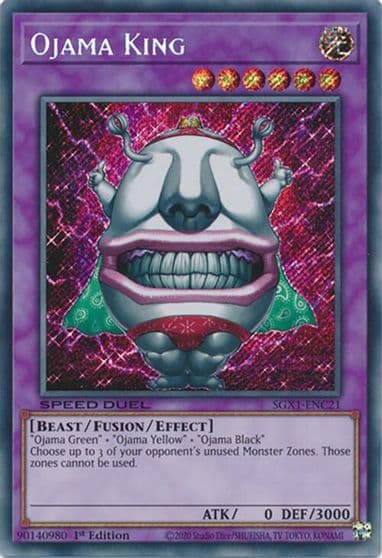 Ojama King Secret Rare Speed Duel GX: Duel Academy Box Yu-Gi-Oh! card