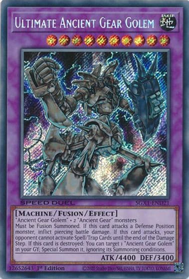 Ultimate Ancient Gear Golem Secret Rare Speed Duel GX: Duel Academy Box Yu-Gi-Oh! card