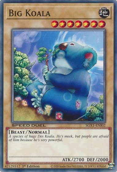 Big Koala Speed Duel GX: Duel Academy Box Yu-Gi-Oh! card