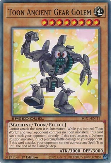Toon Ancient Gear Golem Speed Duel GX: Duel Academy Box Yu-Gi-Oh! card