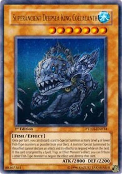 Superancient Deepsea King Coelacanth Phantom Darkness Yu-Gi-Oh! card