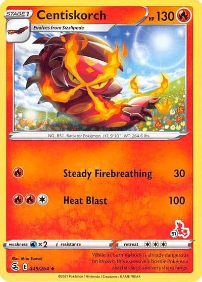 Centiskorch (#51 Cinderace Stamped) Battle Academy 2022 Pokemon card