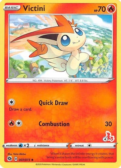 Victini (#53 Cinderace Stamped) Battle Academy 2022 Pokemon card