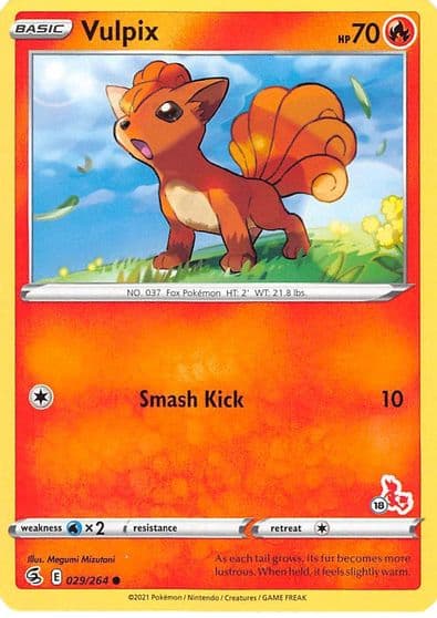 Vulpix (#18 Cinderace Stamped) Battle Academy 2022 Pokemon card