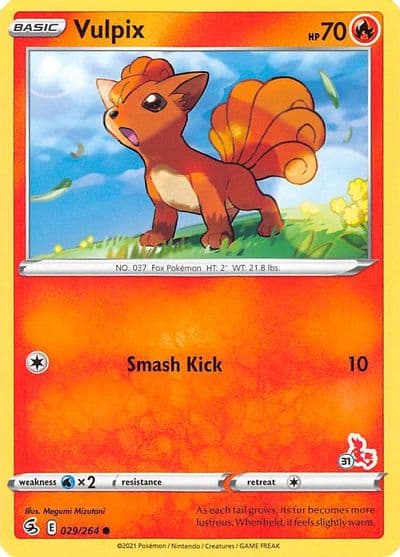 Vulpix (#13 Cinderace Stamped) Battle Academy 2022 Pokemon card