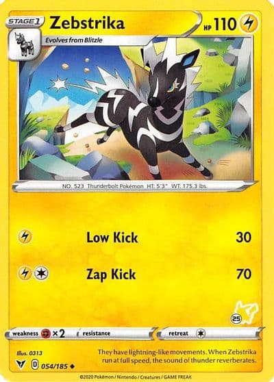 Zebstrika (#25 Pikachu Stamped) Battle Academy 2022 Pokemon card