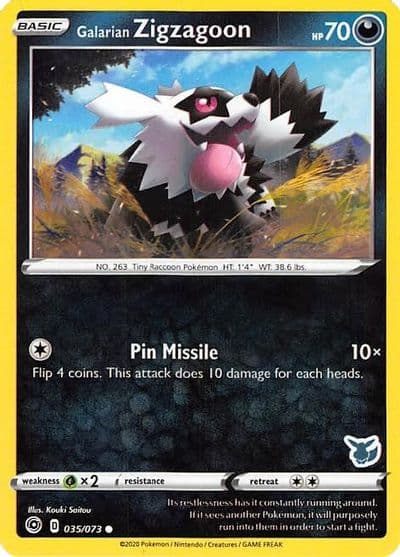 Galarian Zigzagoon (Eevee Stamped) Battle Academy 2022 Pokemon card